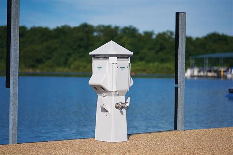 boat dock electrical boxes|boat dock power pedestals.